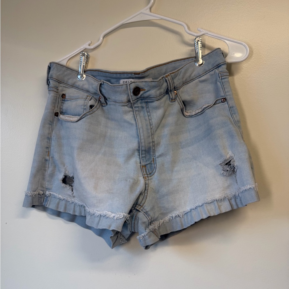 Celebrity Pink Light Wash Jean Shorts